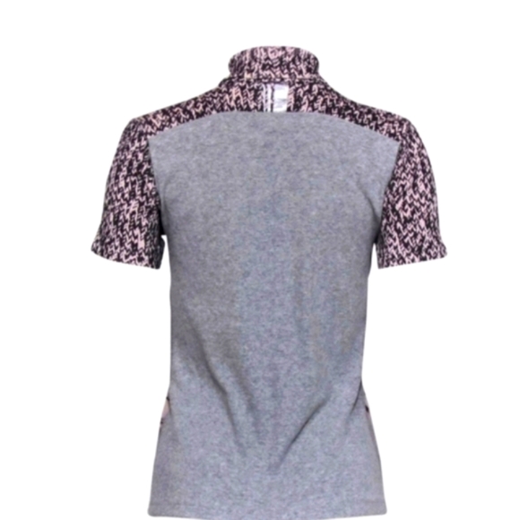 Marc Cain - Grey Central Park Print Short Sleeve Turtleneck Sweater. Size: S/M. - Picture 6 of 9